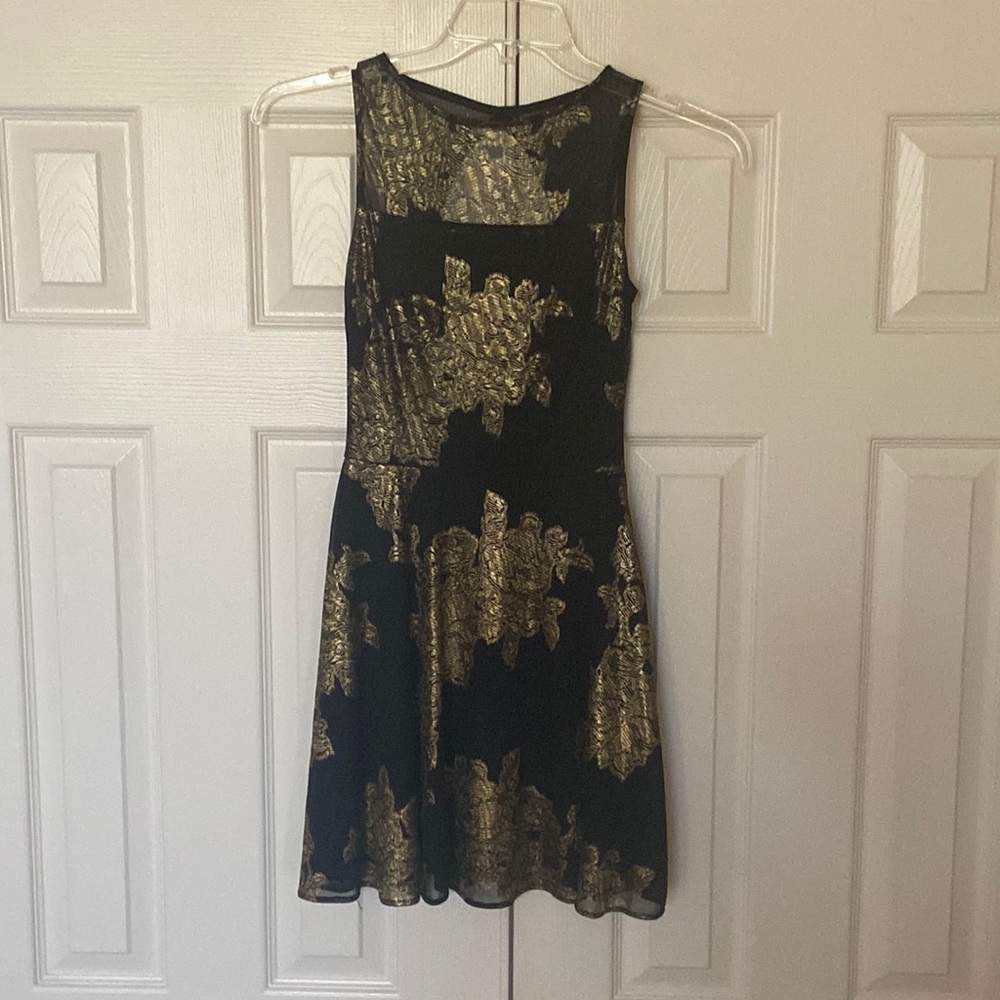 Aqua Gold and Black Homecoming Dress